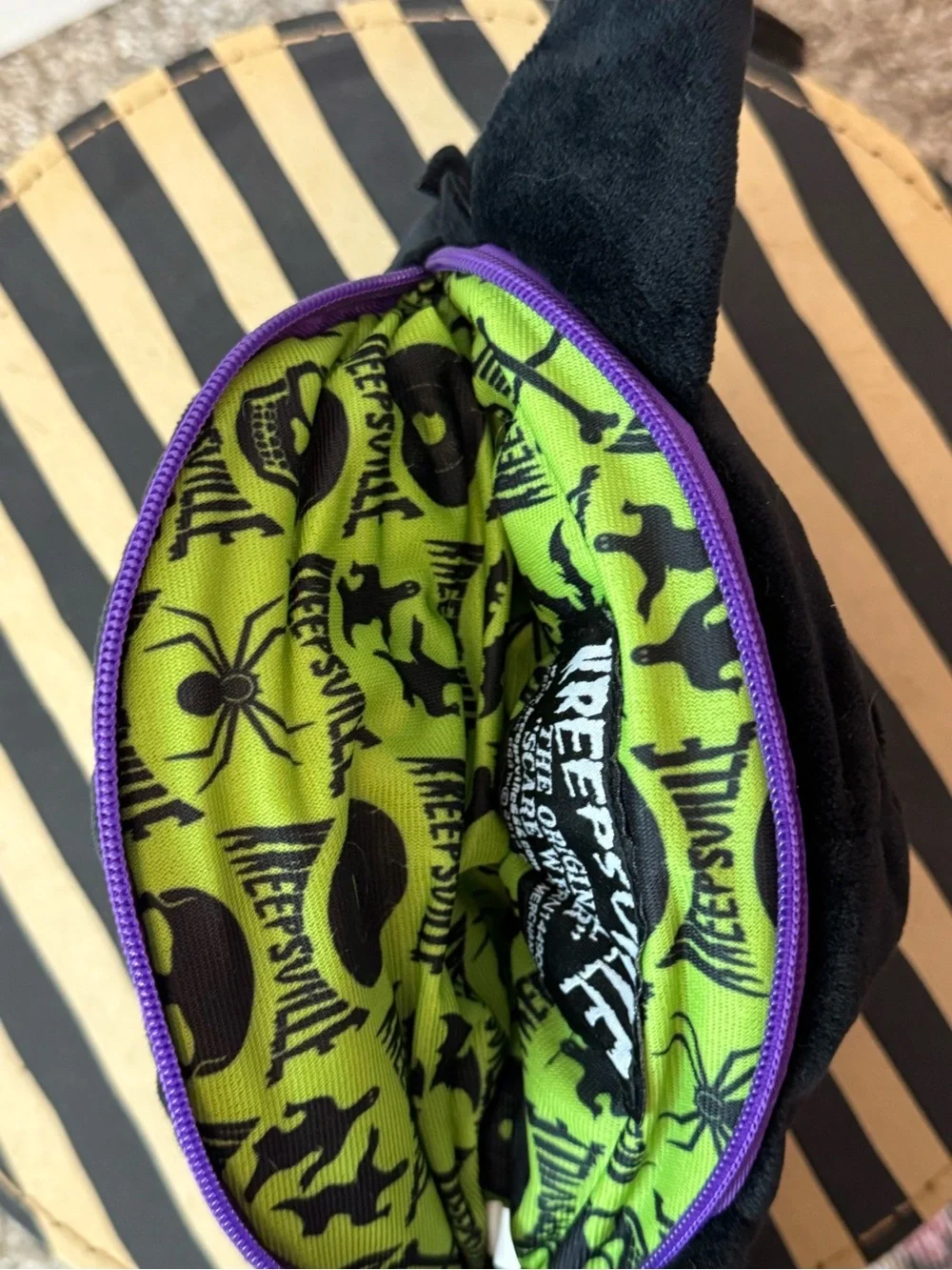 Kreepsville Kattitude Plush Black Cat Wristlet